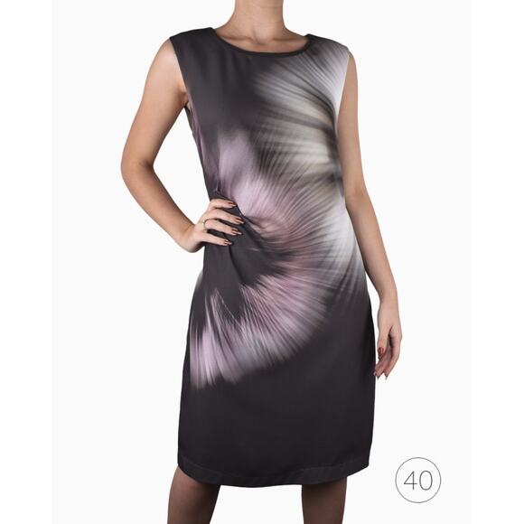 Elie Tahari Gray Tie Dye Sleeveless Twist Front Mini Dress Women's Size 2 - Picture 1 of 7